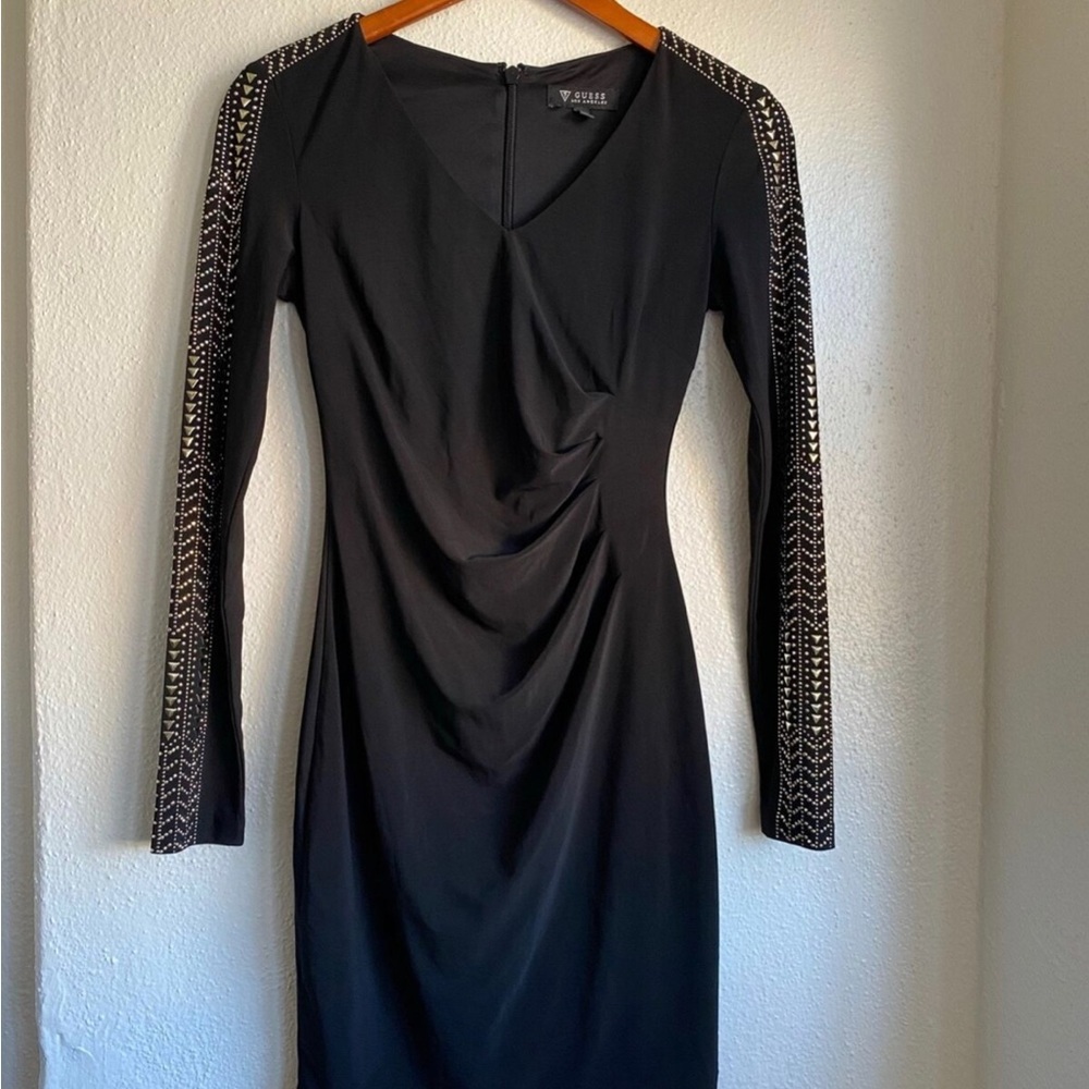 Guess black and gold dress bodycon mini